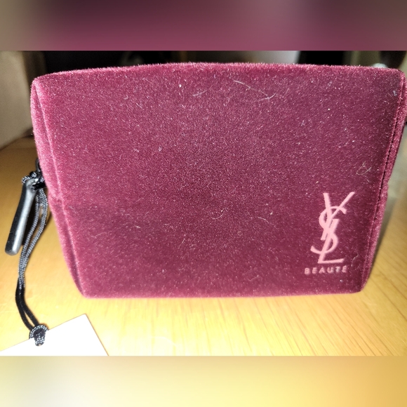 YSL Beaute Mini Cosmetics Case in Velvety Maroon - Picture 7 of 10